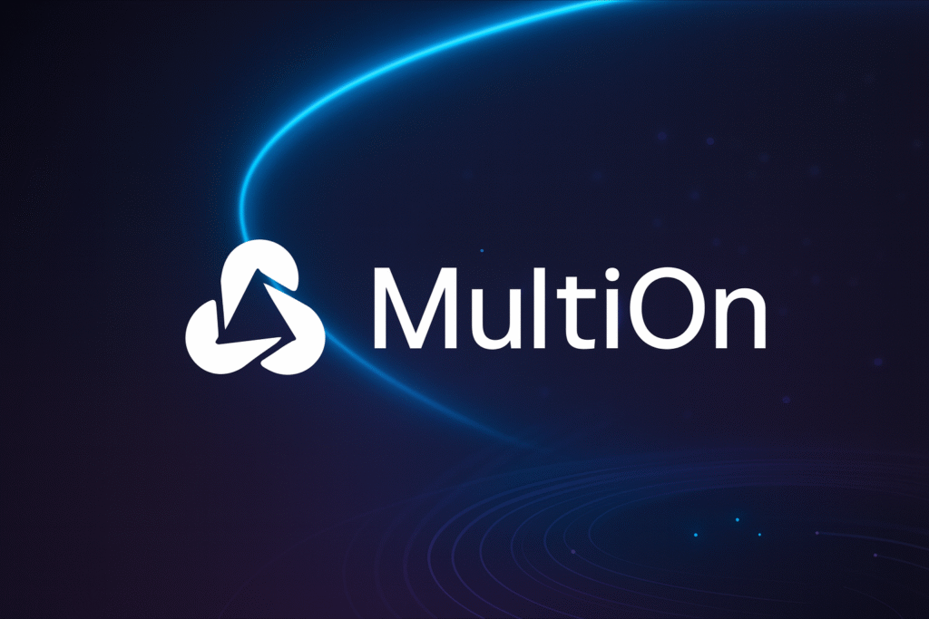 Imagen de cabecera creativa con el logo de MultiOn y el texto “Multi·On Agent System Prompt”, en un diseño digital moderno y oscuro, con elementos abstractos que evocan navegación web y automatización