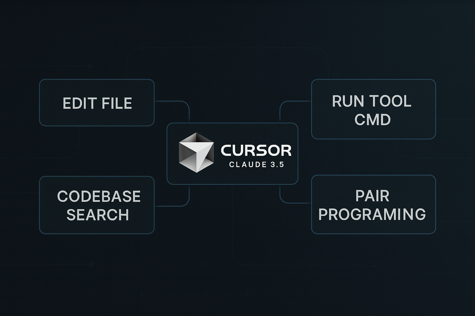 Esquema del entorno Cursor con Claude 3.5: herramientas de desarrollo, edición de archivos y comportamiento de asistente programador