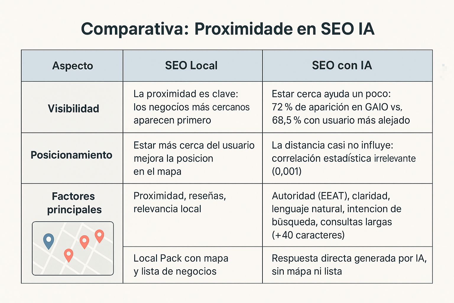 comparativa proximidad en seo ia