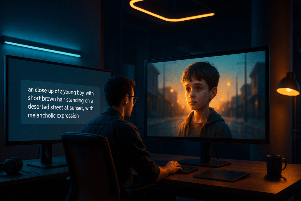 Ejemplo de creación de video con IA usando prompts de texto e imagen