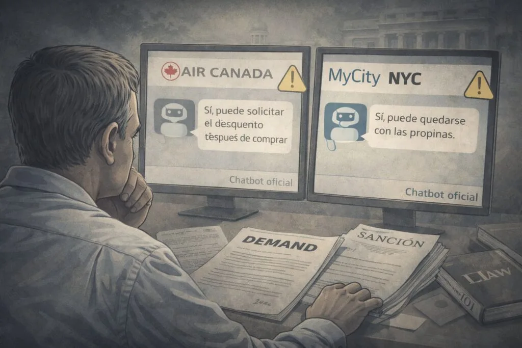 Errores de chatbots oficiales y consecuencias legales para ciudadanos