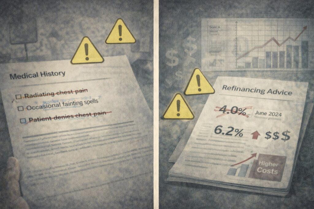 Errores de inteligencia artificial en notas médicas y refinanciación
