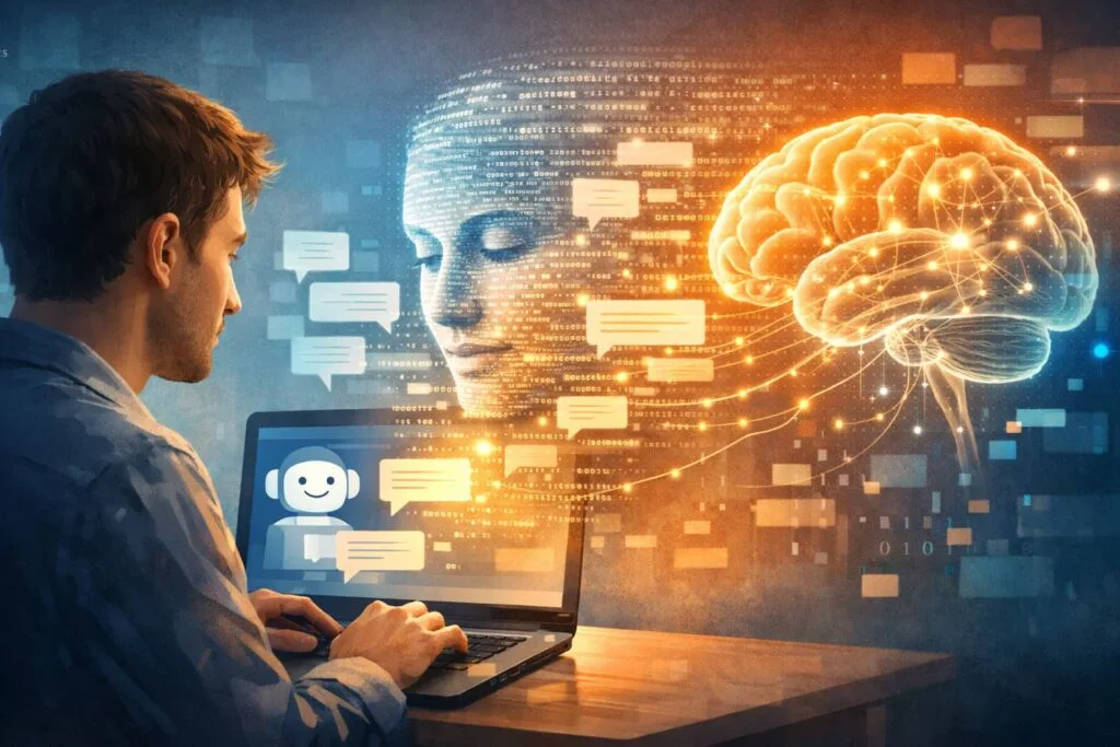 ilustración del efecto ELIZA en la interacción entre humanos y chatbots