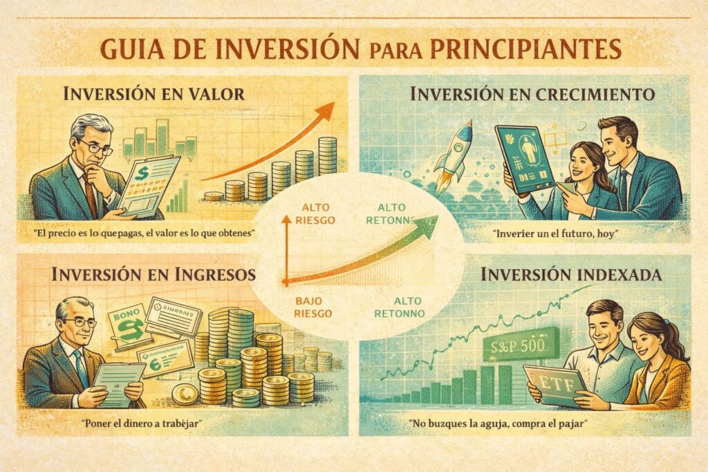 Ilustración conceptual comparando inflación e interés compuesto en inversión financiera