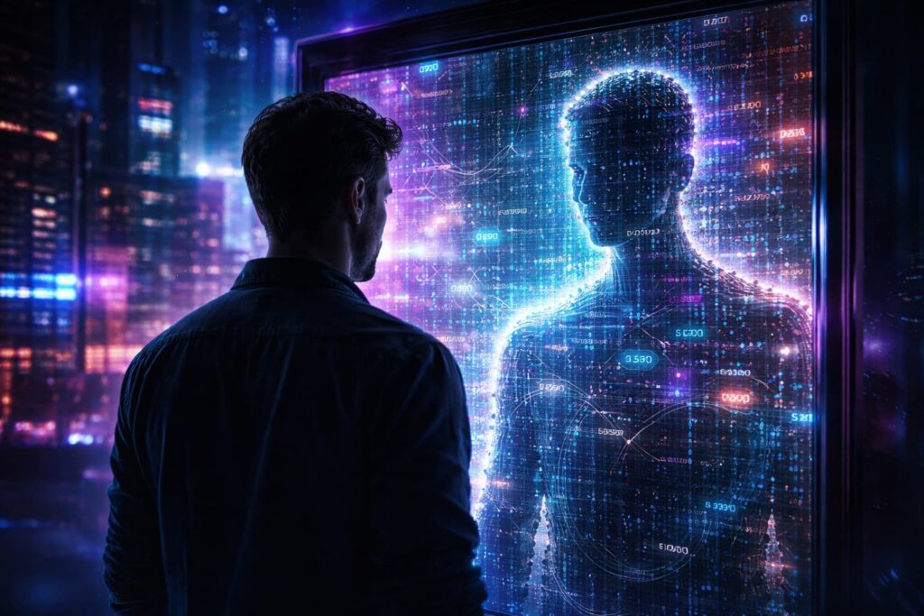 Representación conceptual del espejo digital creado por los algoritmos