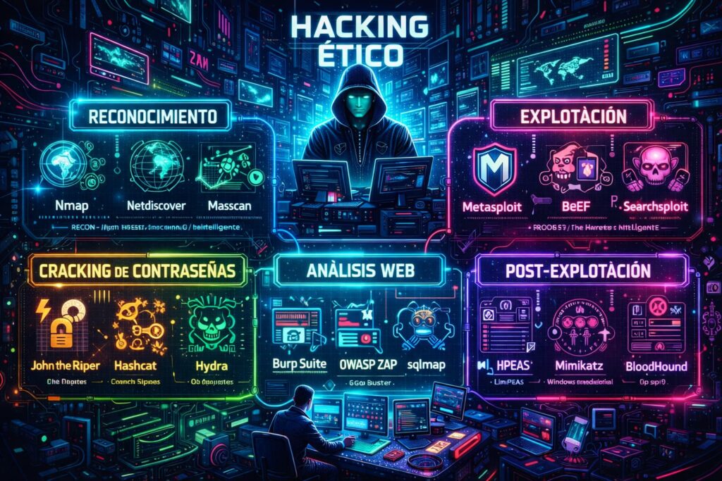 herramientas y fases del hacking ético en pentesting